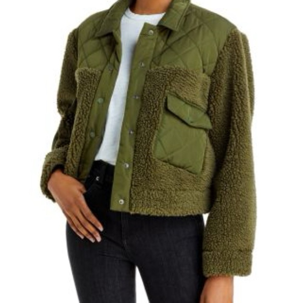 Rails Peyton Olive Green Quilted Sherpa Women's Jacket